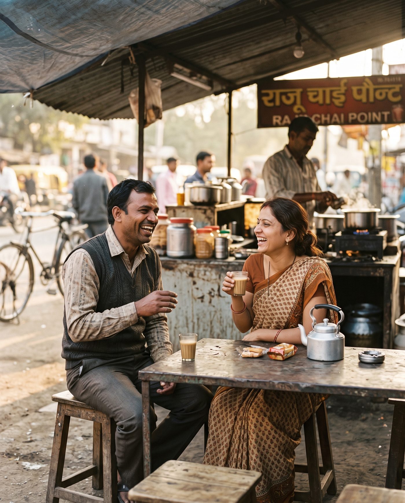 chai at the tea stall, first day