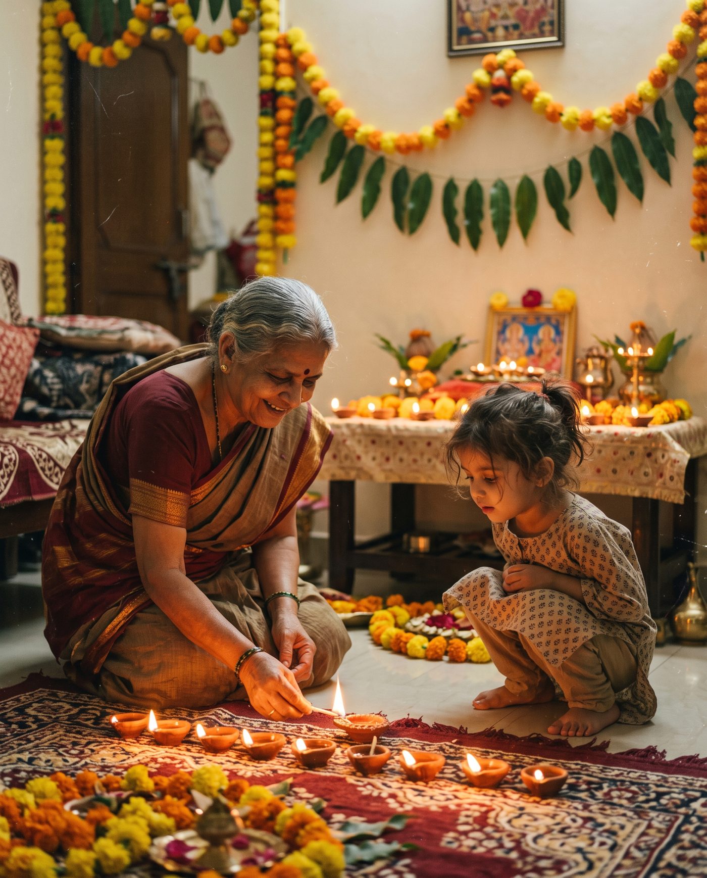 diyas on the balcony that diwali