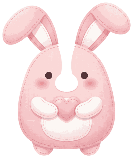 the little bunny mascot, waving
