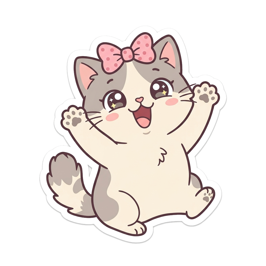 a very excited little cat